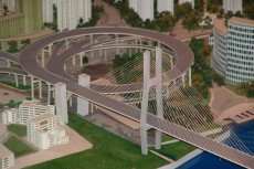 Autobahnabfahrt in Shanghai. Aus Platzgründen etwas eigenwillig designt.