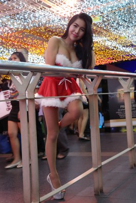 Hier noch beeindruckendes von Weihnachten, das wollte ich euch nicht vorenthalten. Eine Weihnachts-Silikon-Torte. Sie-Er-Es stand dort im Skywalk beim Central World in Pose für eine Horde von Fotografen. Nett.